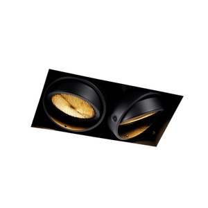 QAZQA, Einbau Spot schwarz 2-Licht GU10 AR111 Trimless - Oneon Honey, Einbau Spot schwarz 2-Licht GU10 AR111 Trimless - Oneon Honey