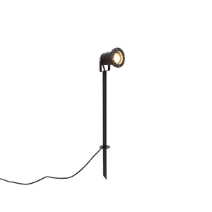 QAZQA, Spike Spot schwarz 40 cm inkl. Kabel und Stecker IP44 - Basic, 