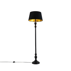 QAZQA, Klassische Stehlampe schwarz - Classico, Classic Stehlampe schwarz - Classico