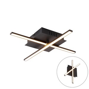 QAZQA, Moderne Deckenleuchte schwarz inkl. LED 3-stufig dimmbar - Cruz