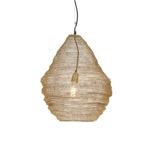 QAZQA, Orientalische Hängelampe Gold 45 cm - Nidum, 