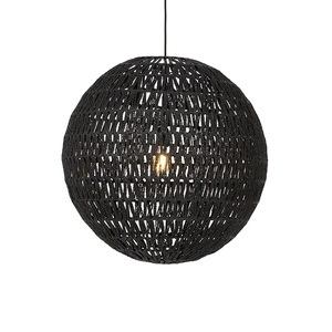 QAZQA, Retro Hängelampe schwarz 60 cm - Lina Ball