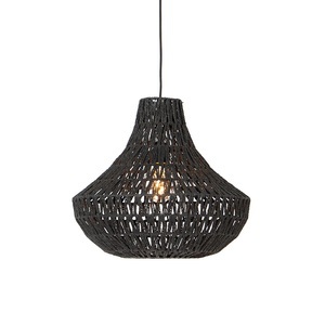 QAZQA, Retro Hängelampe schwarz 50 cm - Lina Cono, Retro Hängelampe schwarz 50 cm - Lina Cono