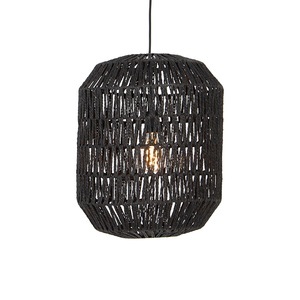 QAZQA, Retro Hängelampe schwarz 40 cm - Lina Hive