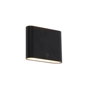 QAZQA, Moderne Außenwandleuchte schwarz 11,5 cm inkl. LED IP65 - Batt, Moderne Außenwandleuchte schwarz 11,5 cm inkl. LED IP65 - Batt