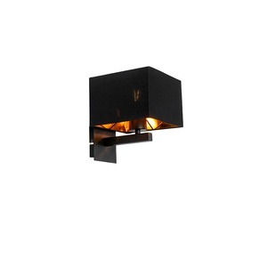 QAZQA, Moderne Wandleuchte schwarz mit Gold - VT 1, Moderne Wandleuchte schwarz mit Gold - VT 1