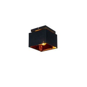 QAZQA, Moderne Deckenleuchte schwarz mit Gold - VT 1, Moderne Deckenleuchte schwarz mit Gold - VT 1