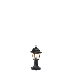 QAZQA, Klassische Außenstange schwarz 44 cm IP44 - Hauptstadt
