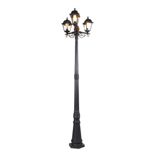 QAZQA, Klassische Laterne schwarz 3-Licht IP44 - Hauptstadt