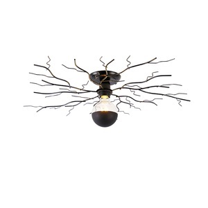QAZQA, Art Deco Deckenleuchte schwarz 50 cm - Ramuri
