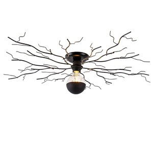 QAZQA, Art Deco Deckenleuchte schwarz 80 cm - Ramuri