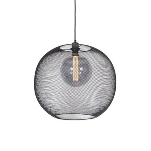 QAZQA, Moderne Hängelampe schwarz - Mesh Ball, Moderne Hängelampe schwarz - Mesh Ball