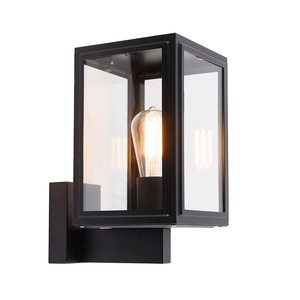 QAZQA, Land Wandleuchte schwarz IP44 - Sutton Up, Land Wandleuchte schwarz IP44 - Sutton Up