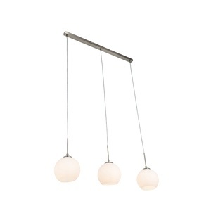 QAZQA, Moderne Hängelampe 3-Licht Stahl - Eloy