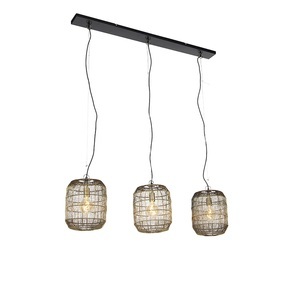 QAZQA, Moderne Hängelampe Messing 3-Licht - Waya