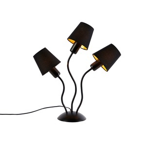QAZQA, Design Tischlampe schwarz 3-Lichter mit Klemmkappen - Wimme
