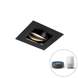 QAZQA, Modern Smart Einbau Spot schwarz inkl. WiFi GU10 - Artemis, 