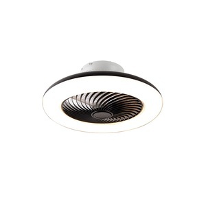 QAZQA, Deckenventilator schwarz inkl. LED mit Fernbedienung - Clima, Deckenventilator schwarz inkl. LED mit Fernbedienung - Clima