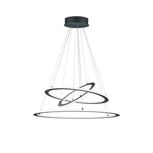 TRIO LEUCHTEN, Design Hängelampe grau inkl. LED 3-stufig dimmbar -Tijn