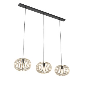 QAZQA, Design hanglamp goud 3-lichts - Johanna, Design Hängelampe Messing 3-flammig - Johanna