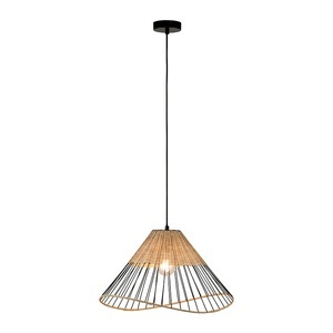 Paul Neuhaus, Land Hängelampe schwarz 48 cm mit Rattan - Treccia