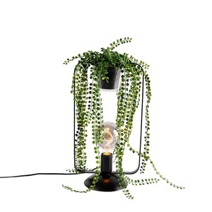 QAZQA, Moderne Tischlampe schwarz - Roslina, Moderne Tischlampe schwarz - Roslina