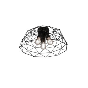 TRIO LEUCHTEN, Moderne Deckenleuchte schwarz 45 cm 3-Licht - Jaap