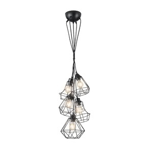TRIO LEUCHTEN, Design Hängelampe schwarz 5-Licht - Mieke
