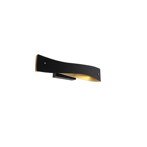 MTK Leuchten, Moderne Wandleuchte schwarz mit Gold inkl. LED - Sjaak