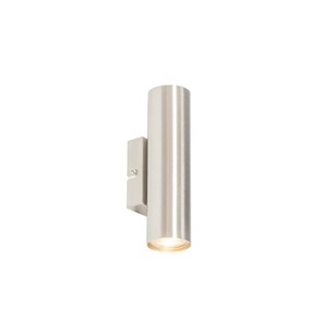 QAZQA, Moderne wandlamp staal 2-lichts - Jeana