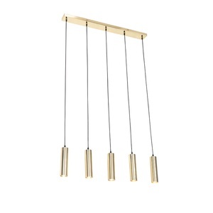 QAZQA, Moderne hanglamp messing 5-lichts - Jeana