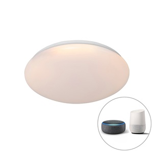 QAZQA, Smarte moderne Deckenleuchte weiß 38 cm inkl. LED und RGB - Iene