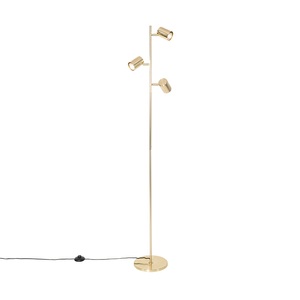 QAZQA, Moderne vloerlamp messing 3-lichts - Jeana, 