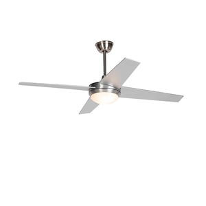 QAZQA, Plafondventilator staal met afstandsbediening incl. LED - Roar 52, Deckenventilator Stahl inkl. LED und Fernbedienung - Roar 52