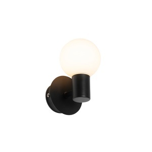 QAZQA, Moderne wandlamp zwart IP44 - Cederic Up, Moderne Wandleuchte schwarz IP44 - Cederic Up