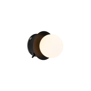 QAZQA, Moderne wandlamp zwart IP44 - Cederic, Moderne Wandleuchte schwarz IP44 - Cederic