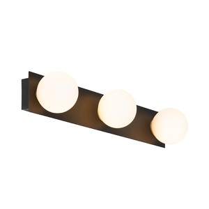 QAZQA, Moderne wandlamp zwart IP44 3-lichts - Cederic, Moderne Wandleuchte schwarz 48 cm IP44 3-flammig - Cederic