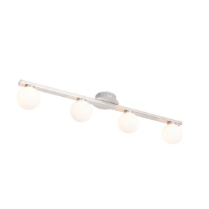 QAZQA, Moderne plafondlamp staal IP44 4-lichts - Cederic, Moderne Deckenleuchte Stahl IP44 4-flammig - Cederic
