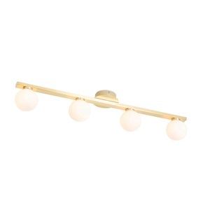 QAZQA, Moderne plafondlamp messing IP44 4-lichts - Cederic