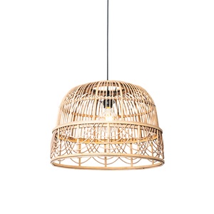 QAZQA, Oosterse hanglamp bruin 44 cm - Michelle, Orientalische Hängelampe Rattan 44 cm - Michelle