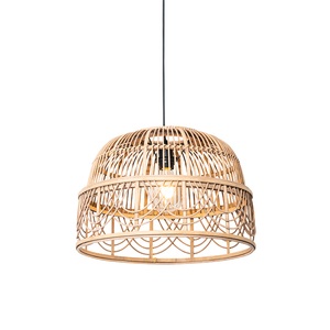 QAZQA, Oosterse hanglamp bruin 50 cm - Michelle, Orientalische Hängelampe Rattan 49 cm - Michelle