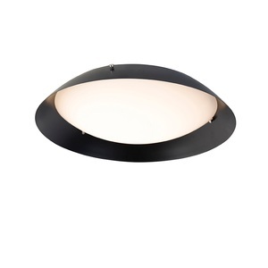 QAZQA, Moderne plafondlamp zwart 38 cm incl. LED - Bjorn