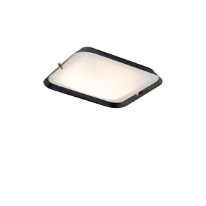 QAZQA, Moderne plafondlamp zwart 24,5 cm incl. LED - Edor, Moderne Deckenleuchte schwarz 24,5 cm inkl LED - Edor