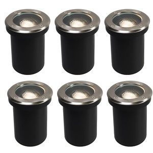QAZQA, Set van 6 moderne buiten grondspot RVS IP65 - Delux