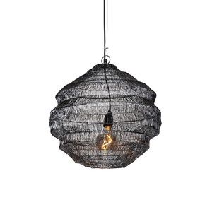 QAZQA, Oosterse hanglamp zwart 45 cm x 40 cm - Vadi