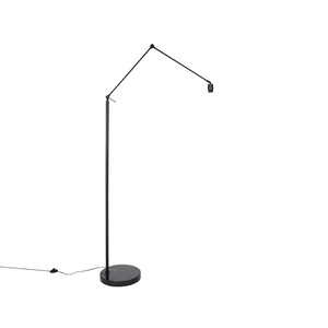 QAZQA, Moderne vloerlamp staal verstelbaar - Editor