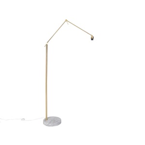 QAZQA, Moderne vloerlamp goud verstelbaar - Editor, Moderne Stehlampe gold verstellbar - Editor
