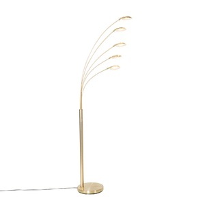 QAZQA, Design vloerlamp messing incl. LED 5-lichts - Sixties Trento, Design Stehleuchte Messing inkl. LED 5-flammig - Sixties Trento