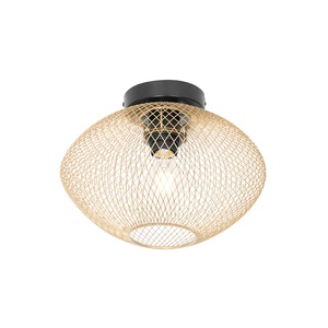 QAZQA, Industriële plafondlamp goud - Molly, Industrielle Deckenlampe gold - Molly