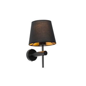 QAZQA, Moderne wandlamp zwart - Pluk